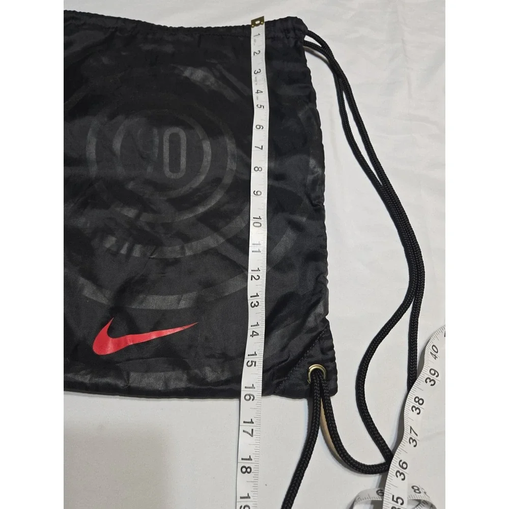 Vtg Y2k Nike Total 90 Drawstring Gym Sack Black Red Target Swoosh Logo Pocket